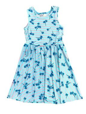 Dot Dot Smile Girls Dress Size 3T 4T Palm Breeze Tank Blue Vacation Trees